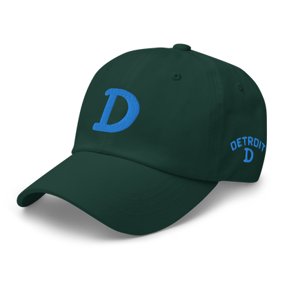 Detroit 'Old French D' Dad Hat (w/ Side Design) | Azure Embroidery