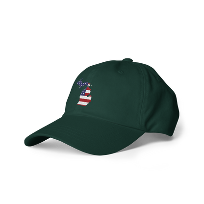 State of Michigan Dad Hat (w/ USA Flag Outline)