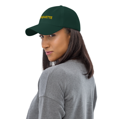 'Marquette' Dad Hat | Gold/Green Embroidery