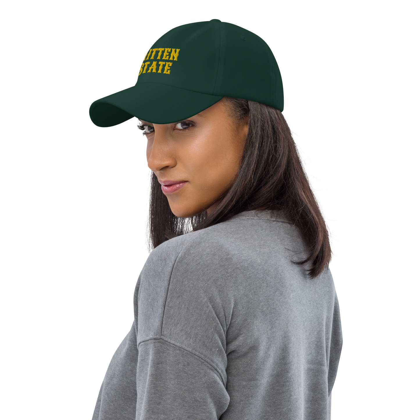 Michigan 'Mitten State' Dad Hat (Arcade Font) | Gold Embroidery