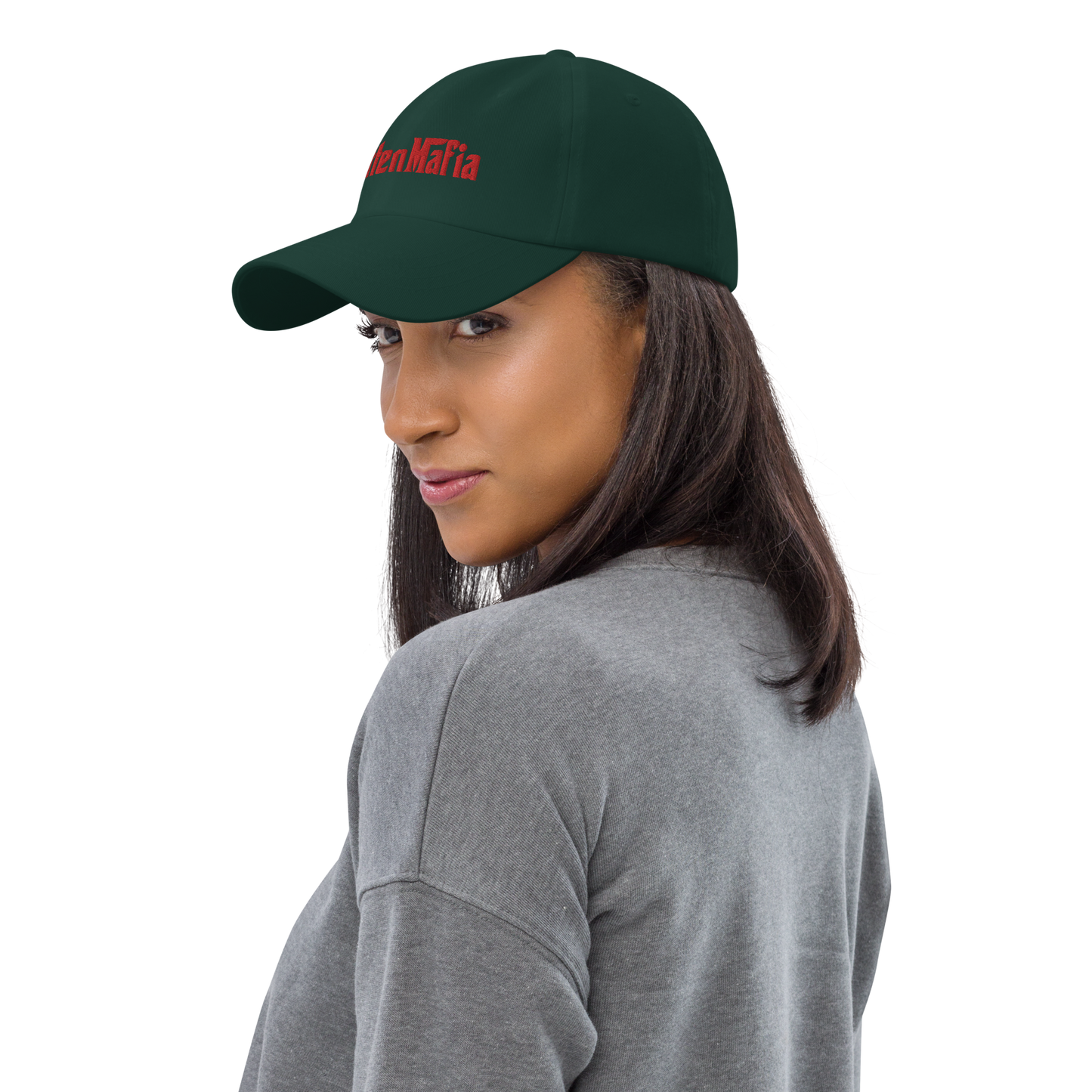 Michigan 'MittenMafia' Dad Hat (Gangster Font) | Red Embroidery