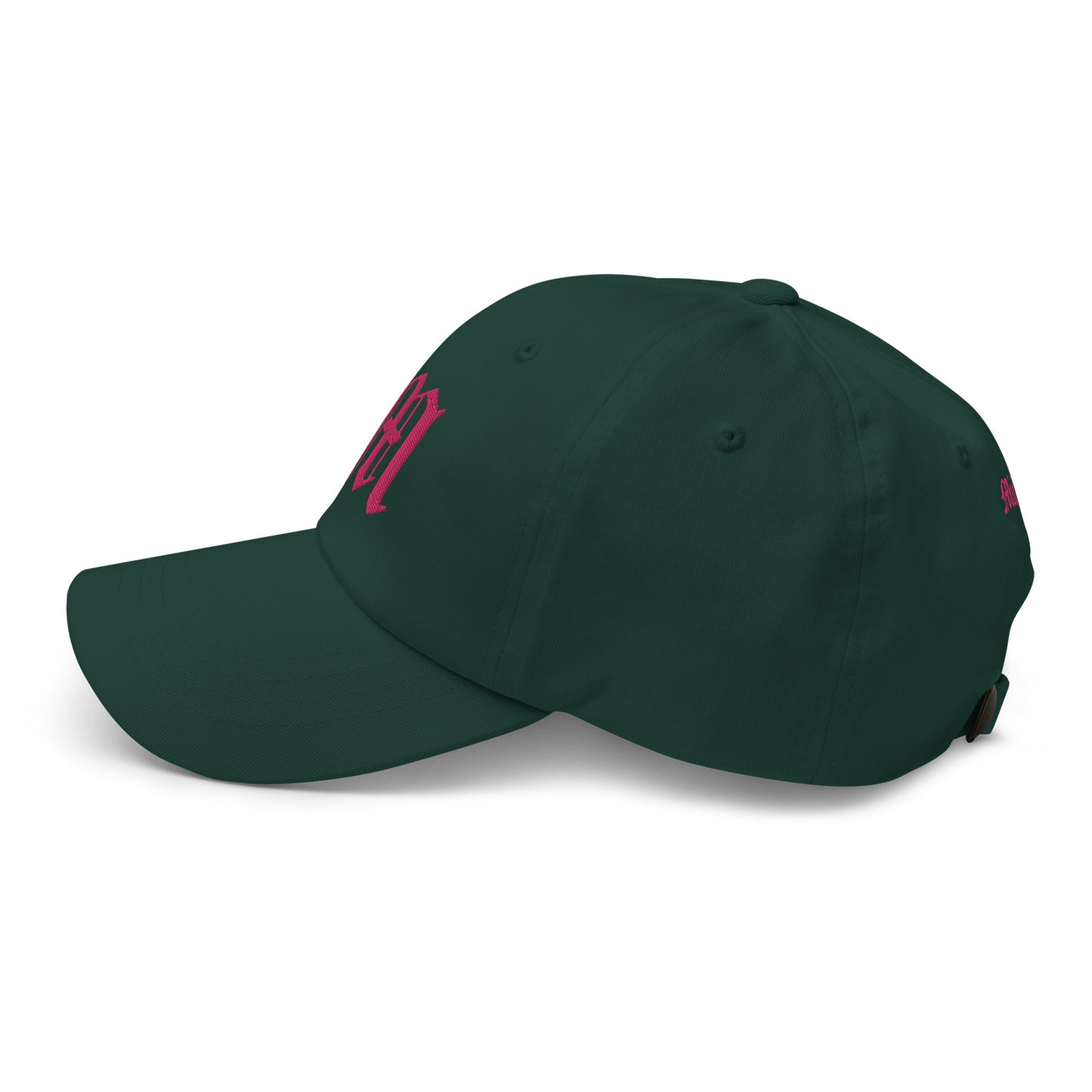 Old English 'M' Dad Hat (w/ 'Michigan' Back Design) | Pink Embroidery