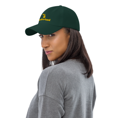 Michigan 'Wonderland' Dad Hat (Art Deco Font) [ Gold Embroidery