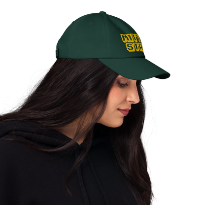 Michigan 'Mitten State' Dad Hat (Arcade Font) | Gold Embroidery