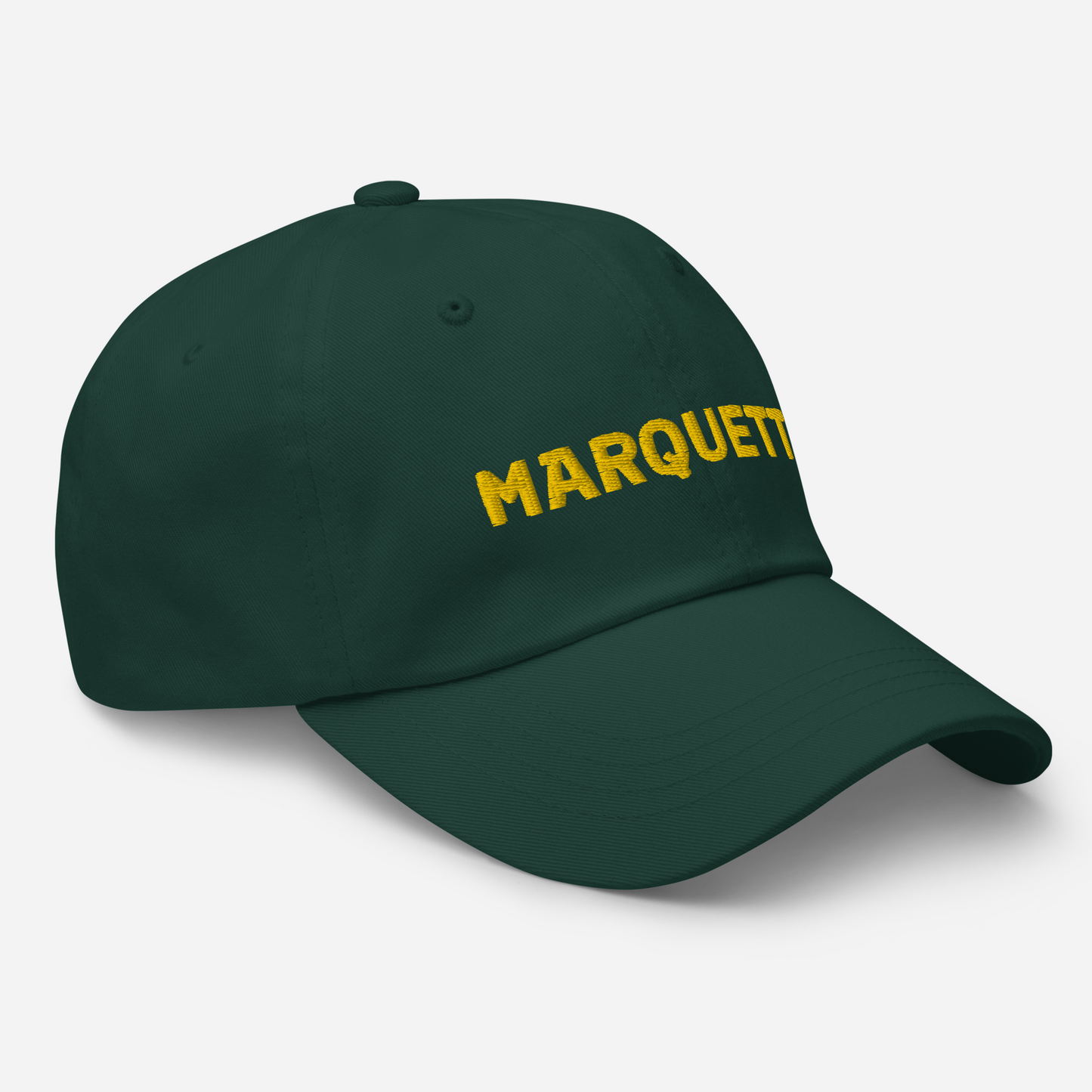 'Marquette' Dad Hat | Gold/Green Embroidery