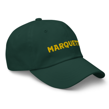 'Marquette' Dad Hat | Gold/Green Embroidery