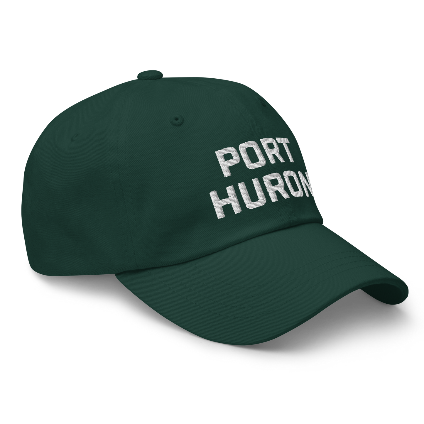 'Port Huron' Dad Hat | White/Black Embroidey