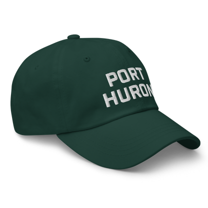 'Port Huron' Dad Hat | White/Black Embroidey