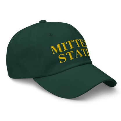 Michigan 'Mitten State' Dad Hat (Didone Font) | Gold Embroidery