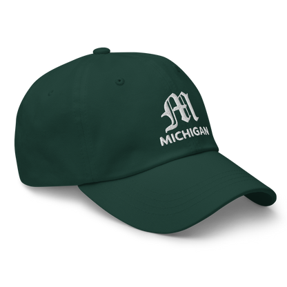 'Michigan' Dad Hat (w/ Old English 'M')