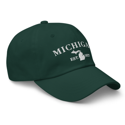 'Michigan EST 1837' Dad Hat (Didone Font)