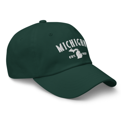 'Michigan EST 1837' Dad Hat (Vicious Mustelid Font)