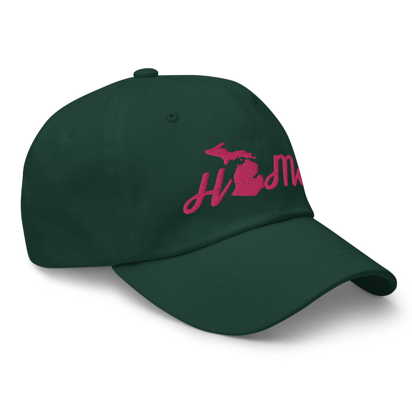 Michigan 'Home' Dad Hat (Script Font) | Pink Embroidery