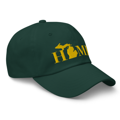 Michigan 'Home' Dad Hat (Geometric Sans Font) | Gold Embroidery