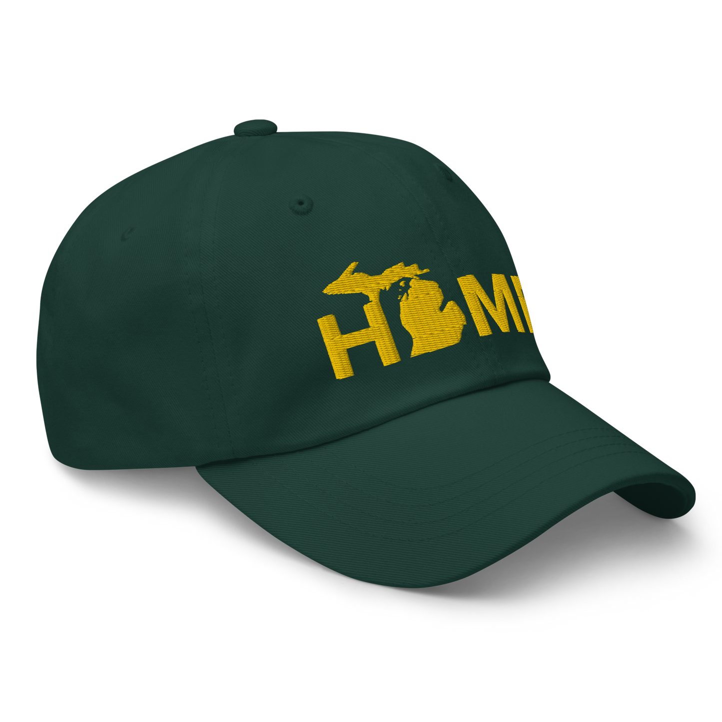 Michigan 'Home' Dad Hat (Geometric Sans Font) | Gold Embroidery