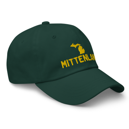 Michigan 'Mittenland' Dad Hat | Gold Embroidery