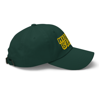 Michigan 'Mitten State' Dad Hat (Arcade Font) | Gold Embroidery