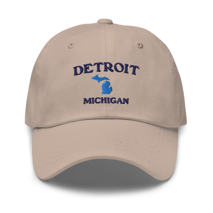 'Detroit Michigan' Dad Hat (w/ Michigan Outline)