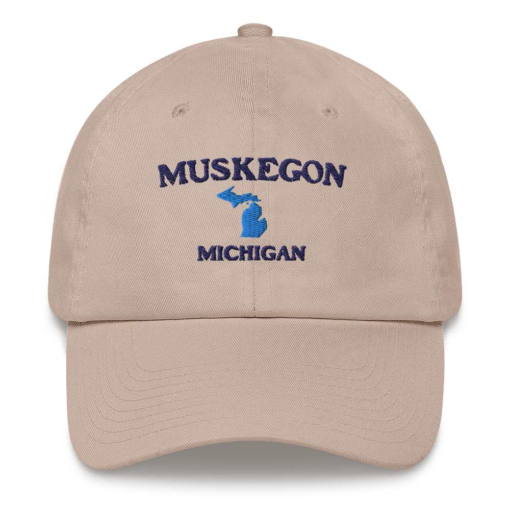 'Muskegon Michigan' Dad Hat (w/ Michigan Outline)