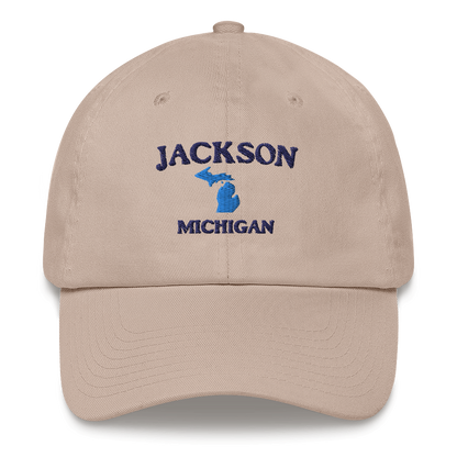 'Jackson Michigan' Dad Hat (w/ Michigan Outline)