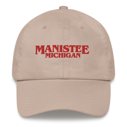 'Manistee Michigan' Dad Hat (1980s Drama Parody)