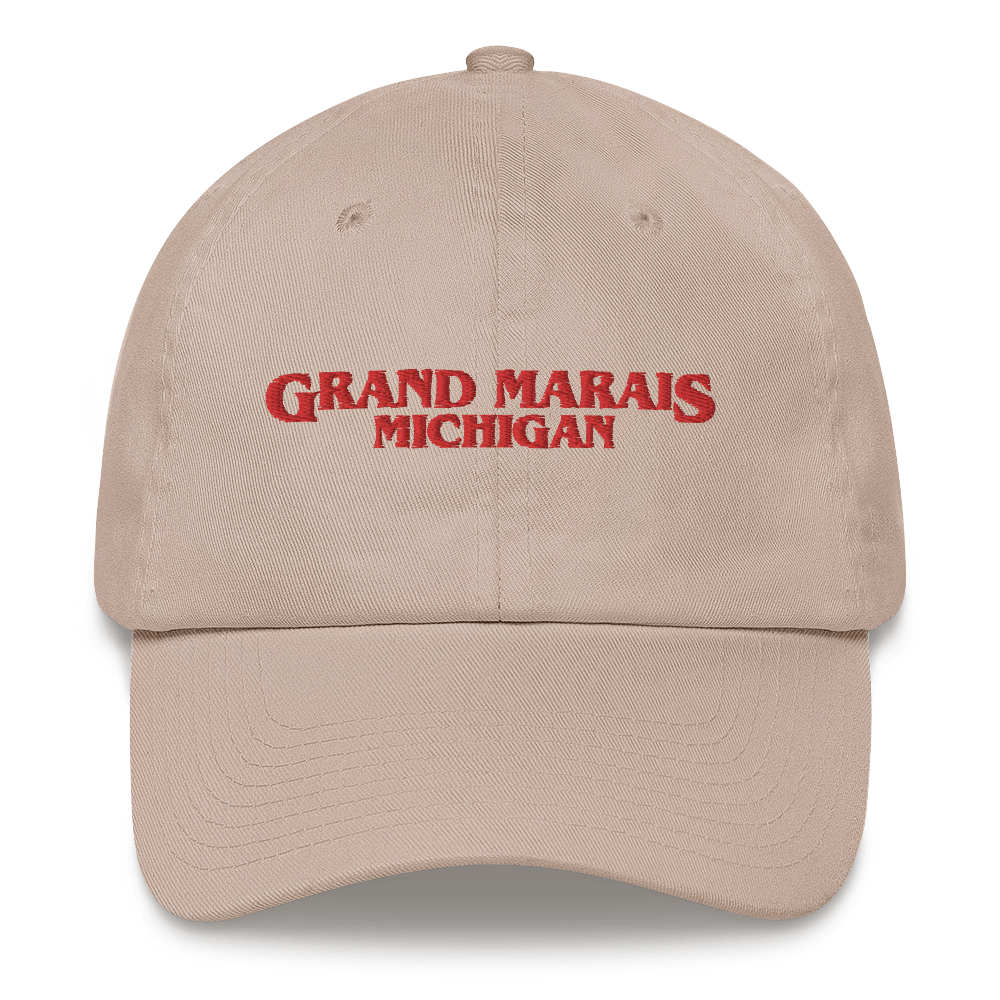 'Grand Marais Michigan' Dad Hat (1980s Drama Parody)