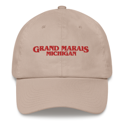 'Grand Marais Michigan' Dad Hat (1980s Drama Parody)