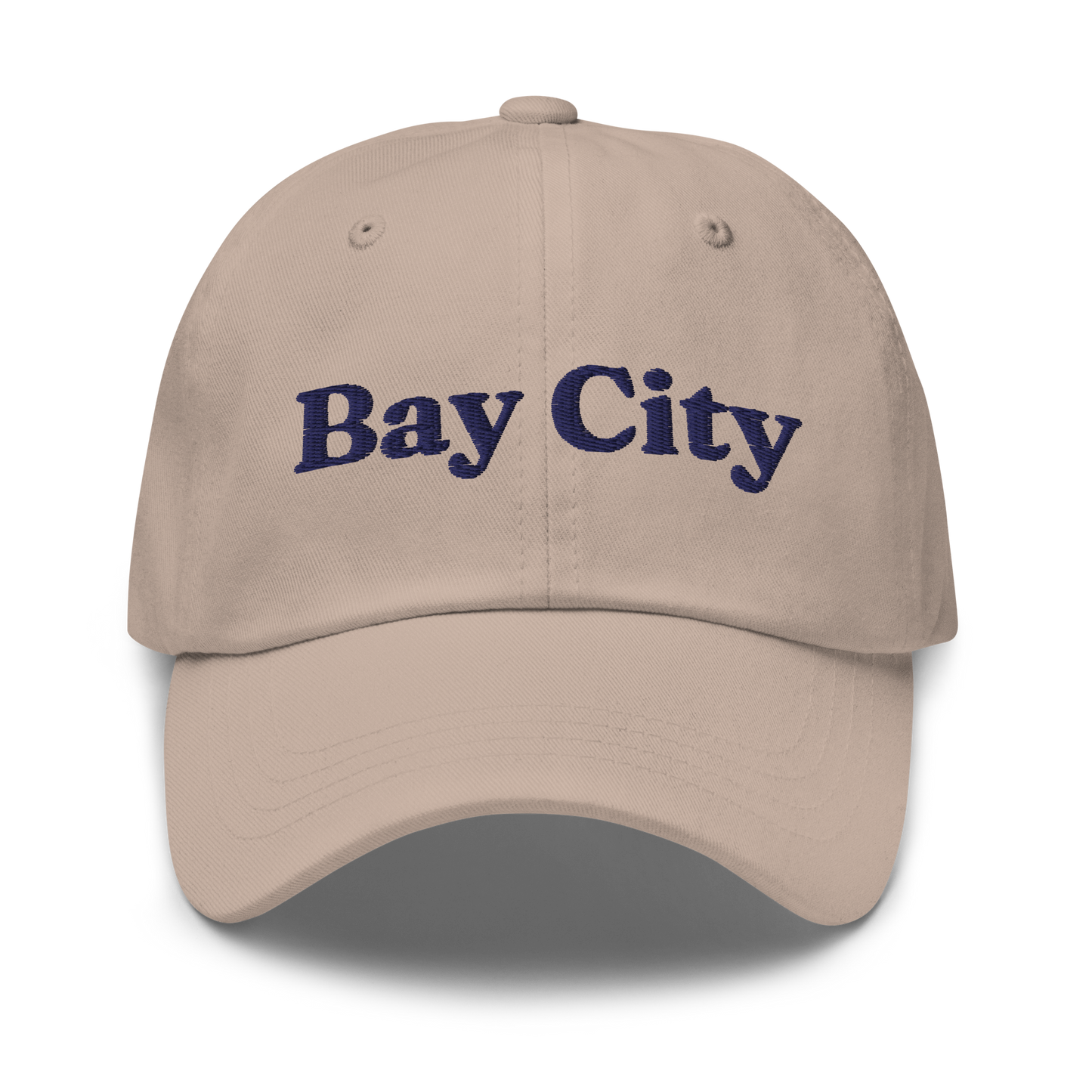 'Bay City' Dad Hat | White/Navy Embroidery