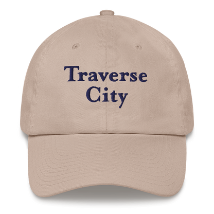 'Traverse City' Dad Hat | White/Black Embroidery