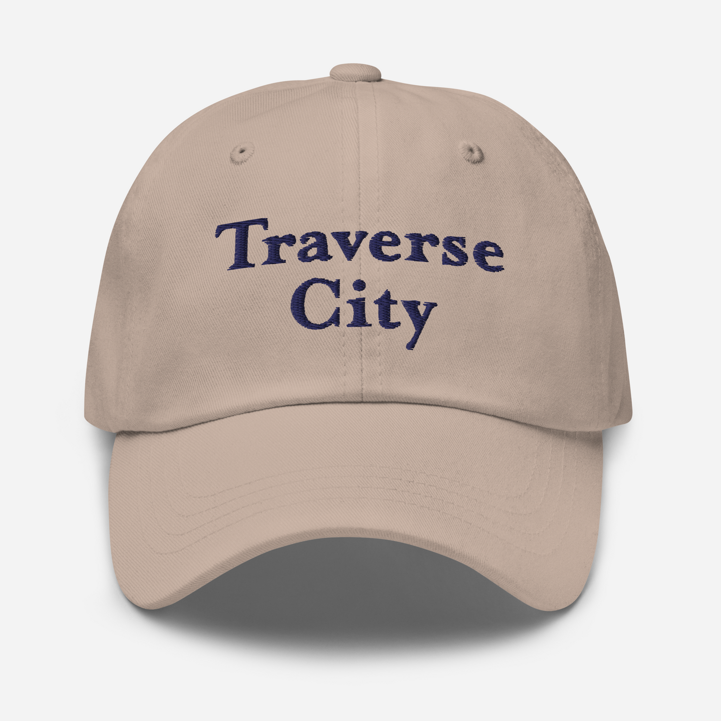 'Traverse City' Dad Hat | White/Black Embroidery