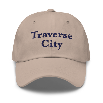 'Traverse City' Dad Hat | White/Black Embroidery