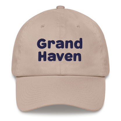 'Grand Haven' Dad Hat | White/Navy Embroidery