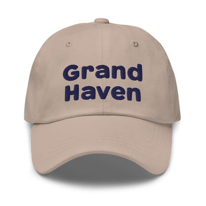 'Grand Haven' Dad Hat | White/Navy Embroidery