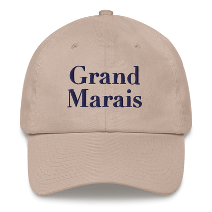 'Grand Marais' Dad Hat | White/Black Embroidery