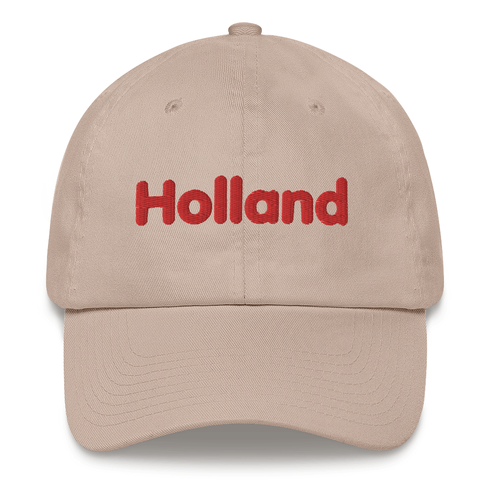 'Holland' Dad Hat | White/Red Embroidery