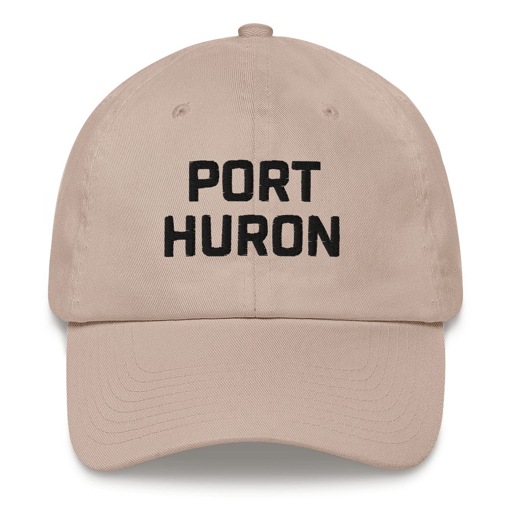 'Port Huron' Dad Hat | White/Black Embroidey