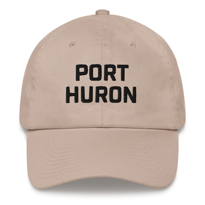 'Port Huron' Dad Hat | White/Black Embroidey