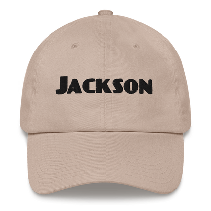 'Jackson' Dad Hat | White/Black Embroidery