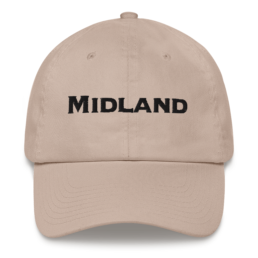 'Midland' Dad Hat | White/Black Embrodery