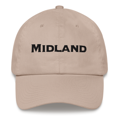 'Midland' Dad Hat | White/Black Embrodery