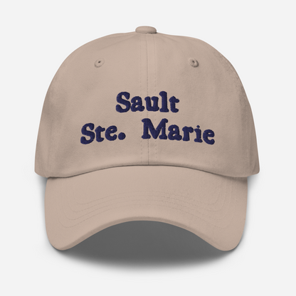 'Sault Ste. Marie' Dad Hat | White/Navy Embroidery