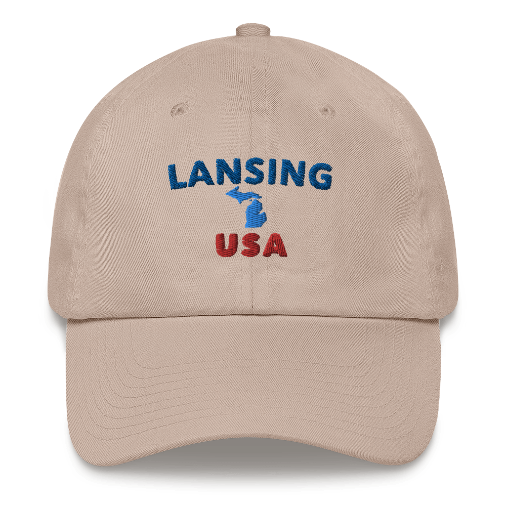 'Lansing USA' Dad Hat (w/ Michigan Outline)