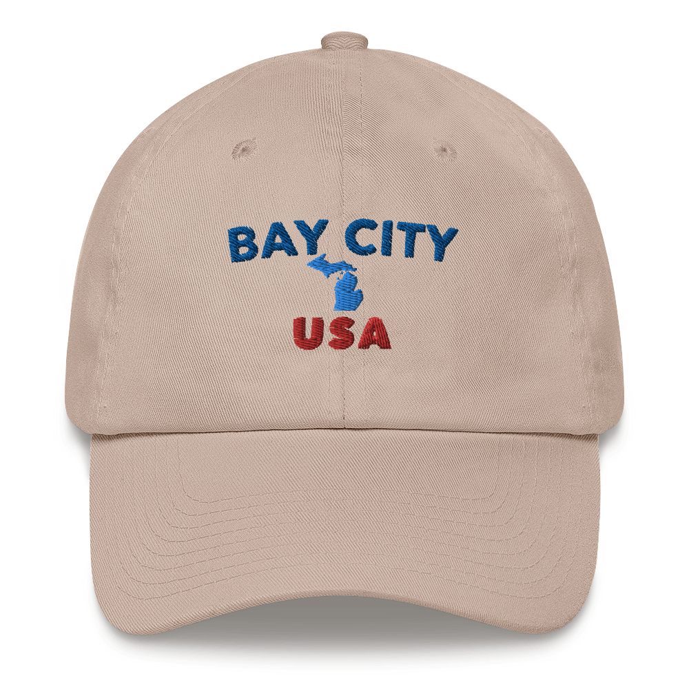 'Bay City USA' Dad Hat (w/ Michigan Outline)