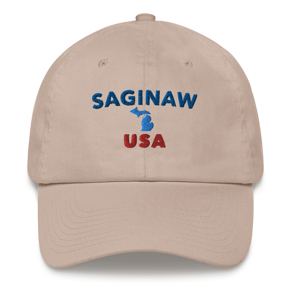 'Saginaw USA' Dad Hat (w/ Michigan Outline)