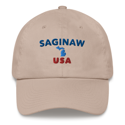 'Saginaw USA' Dad Hat (w/ Michigan Outline)