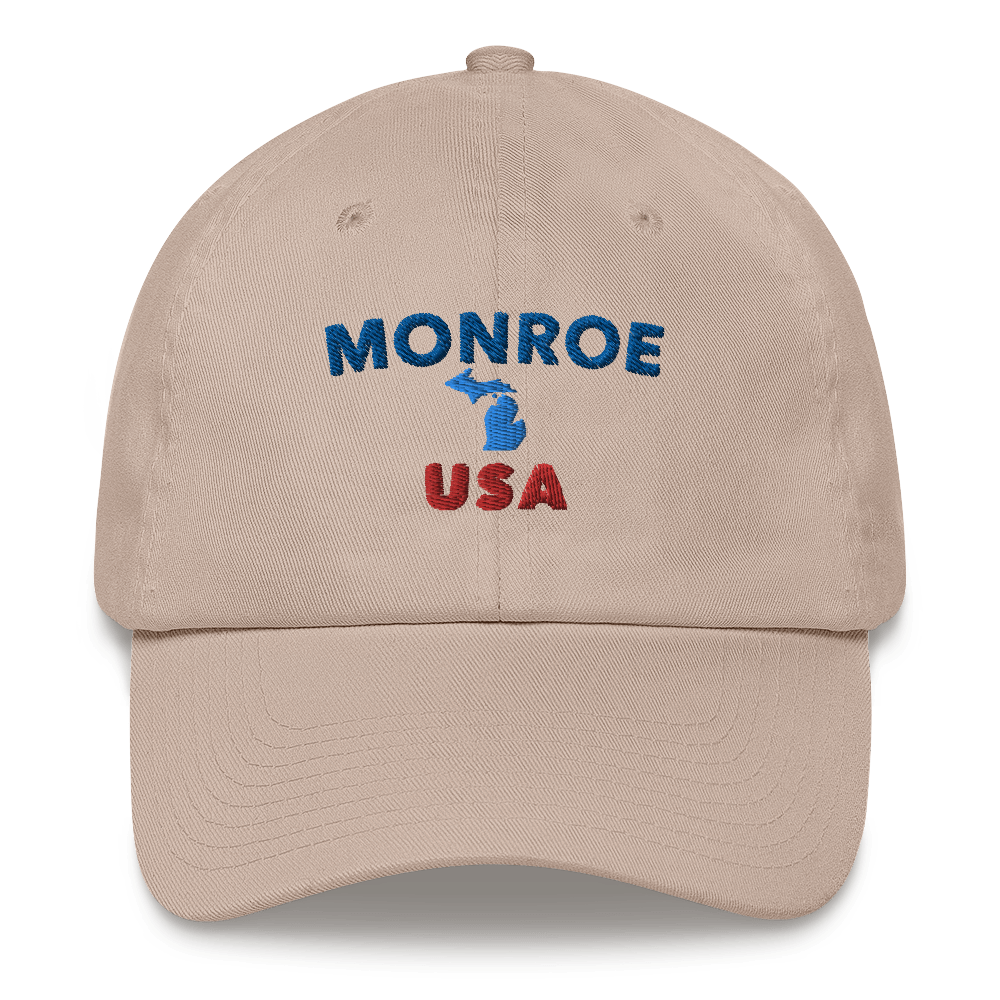 'Monroe USA' Dad Hat (w/ Michigan Outline)