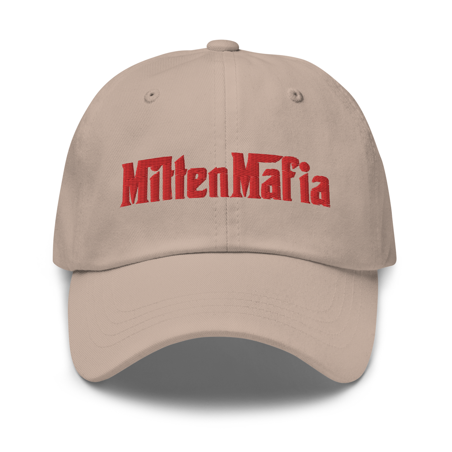 Michigan 'MittenMafia' Dad Hat (Gangster Font) | Red Embroidery