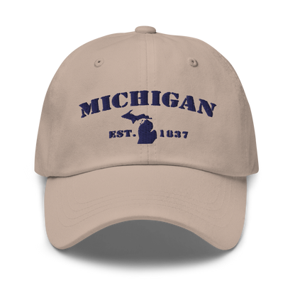 'Michigan EST 1837' Dad Hat (Army Font)