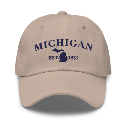 'Michigan EST 1837' Dad Hat (Didone Font)