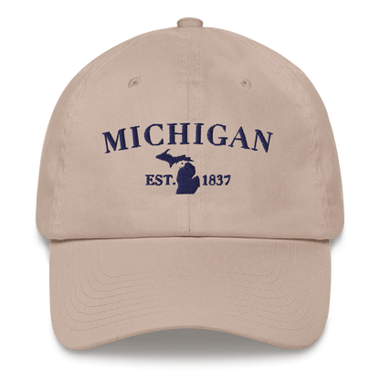 'Michigan EST 1837' Dad Hat (Didone Font)